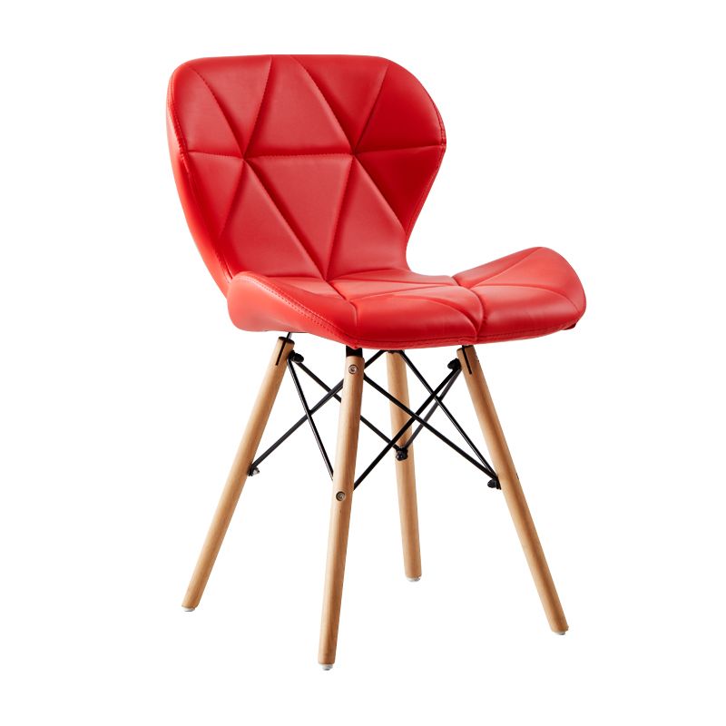 Casa silla lateral contemporánea silla de comedor de madera tapizada a ala