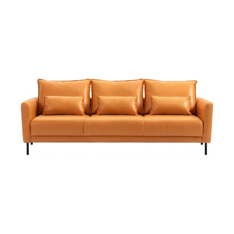 3 Seater 31.4" H Faux Leather Square Arm Sofa for Living Room