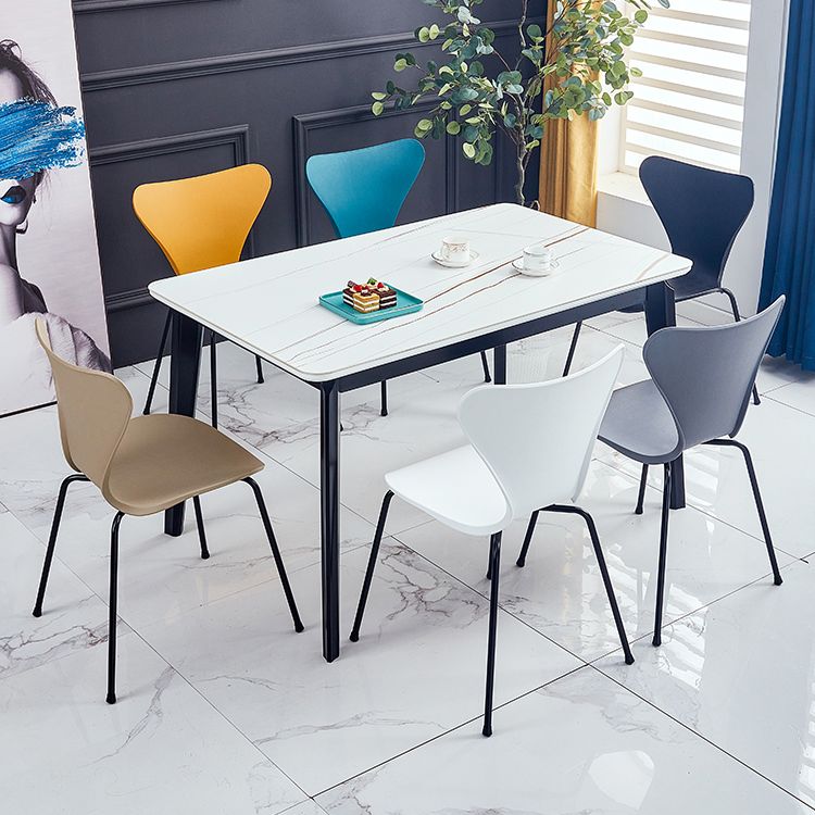 Sedie da pranzo e accento contemporanee sedia a retro solido interno per patio
