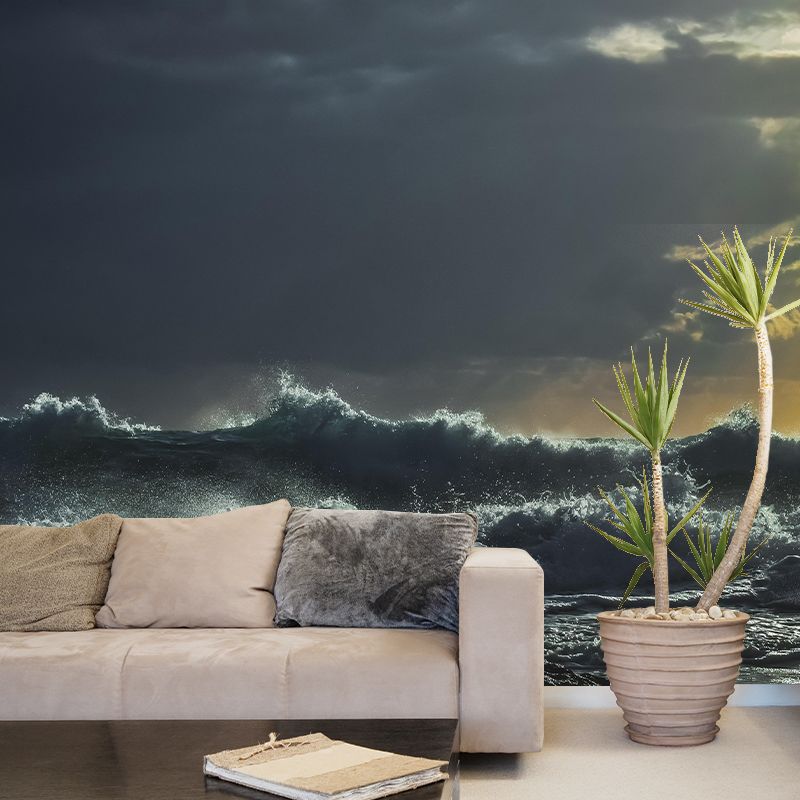 Customized Sea Mural Wall Covering Decorative Mildew Resistant for Sitting Room