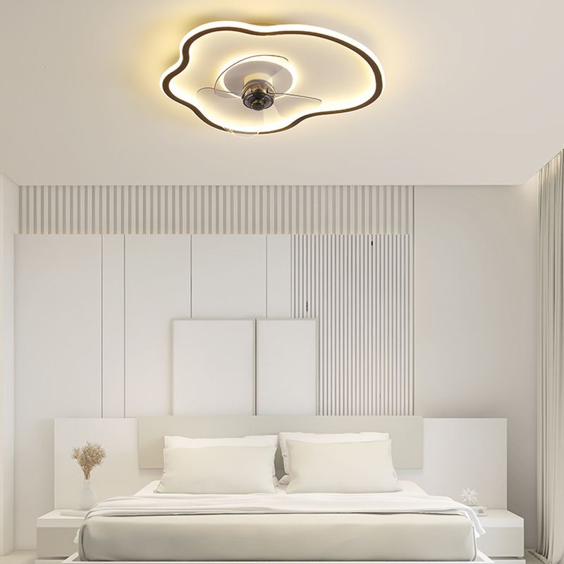 Modernism 2-Light Ceiling Fan Lamp LED Unique Acrylic Ceiling Fan Light in White / Black