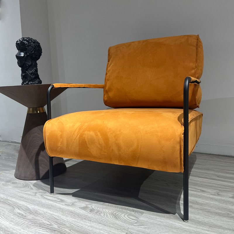 Upholstered Lounge Chair Arms Include Solid Color Chair with Cushion