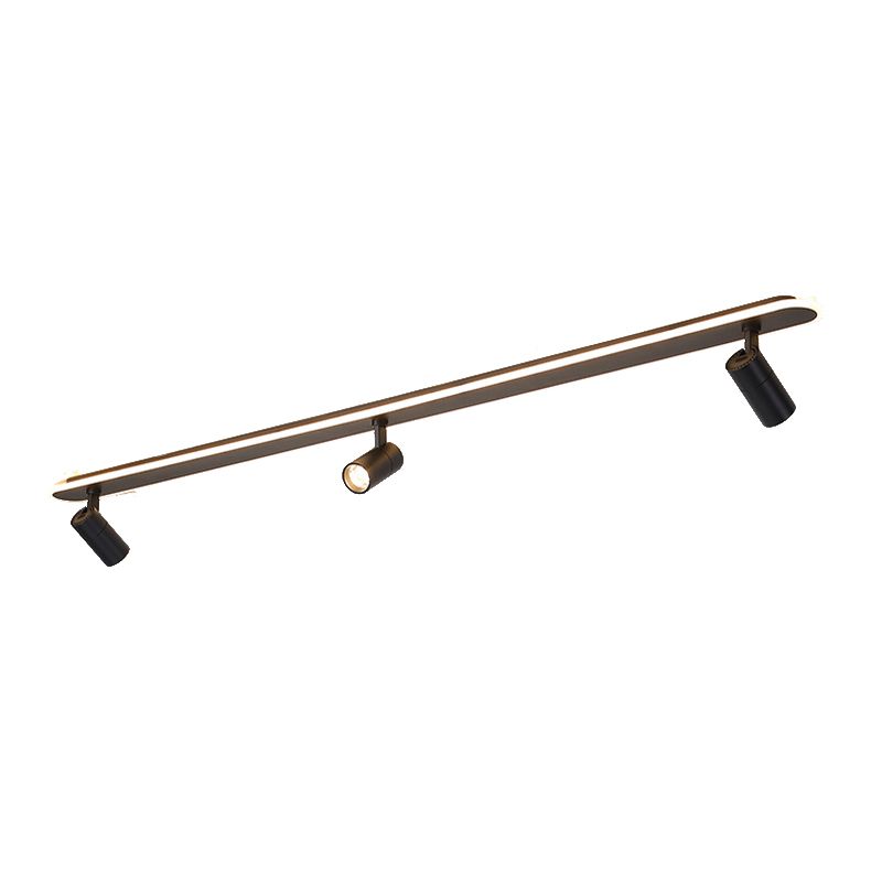 Metal LED Flush Mount in Black / White Finish Contemporary Ceiling Track Fixture