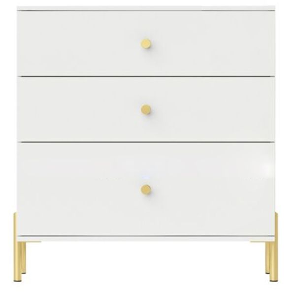 Modern Engineered Wood Sideboard Simple White Buffet Table with Drawer for Dining Room