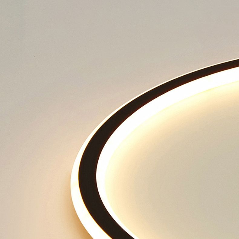 Black Circle Flush Ceiling Light Fixture Nordic Style LED Metal Flush Mount Light