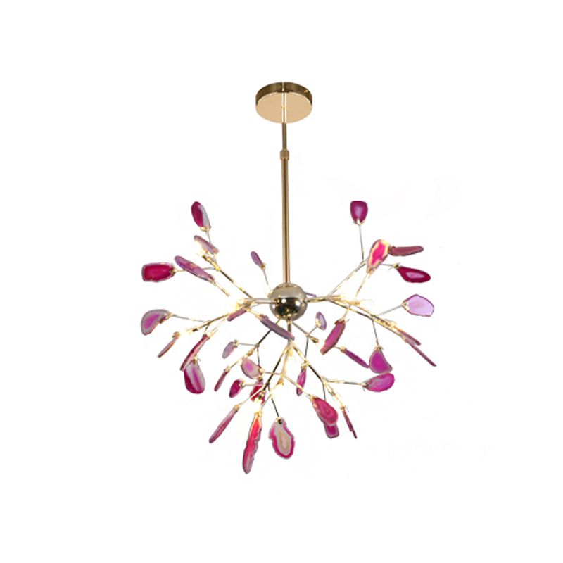 Luce il lampadario a foglia d'oro Luce a sospensione a LED contemporanea a sospensione per sala da pranzo