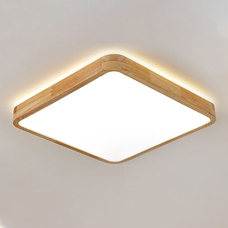 Geometrievorm LED-plafondlamp Modern hout 1-lichts inbouw voor slaapkamergang