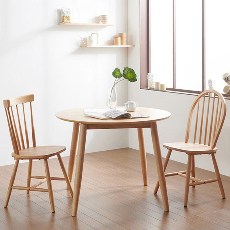 Round Rubberwood vaste houten eettafel eenvoud stijl eetkamercollectie