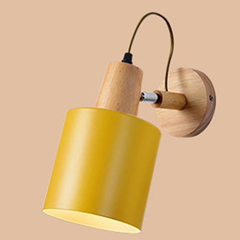 Nordic Style Wall Light Geometry Rotatable Colorful Wall Lamp with Iron Shade for Bedroom
