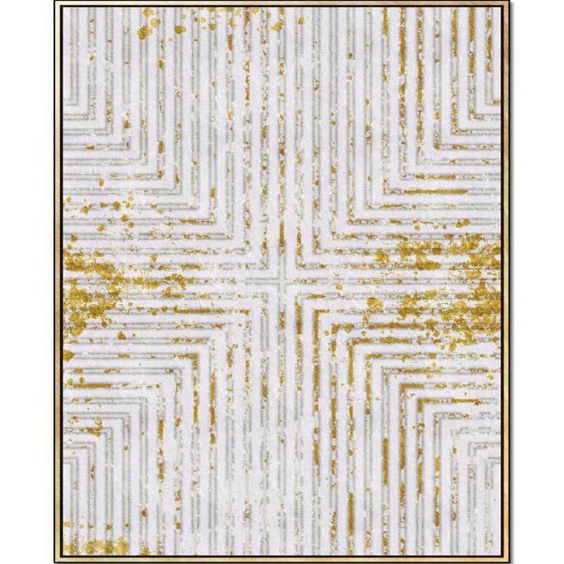 Modern Living Room Rug in Black and White Abstract Stripe Cross Pattern Rug Polyester Washable Carpet