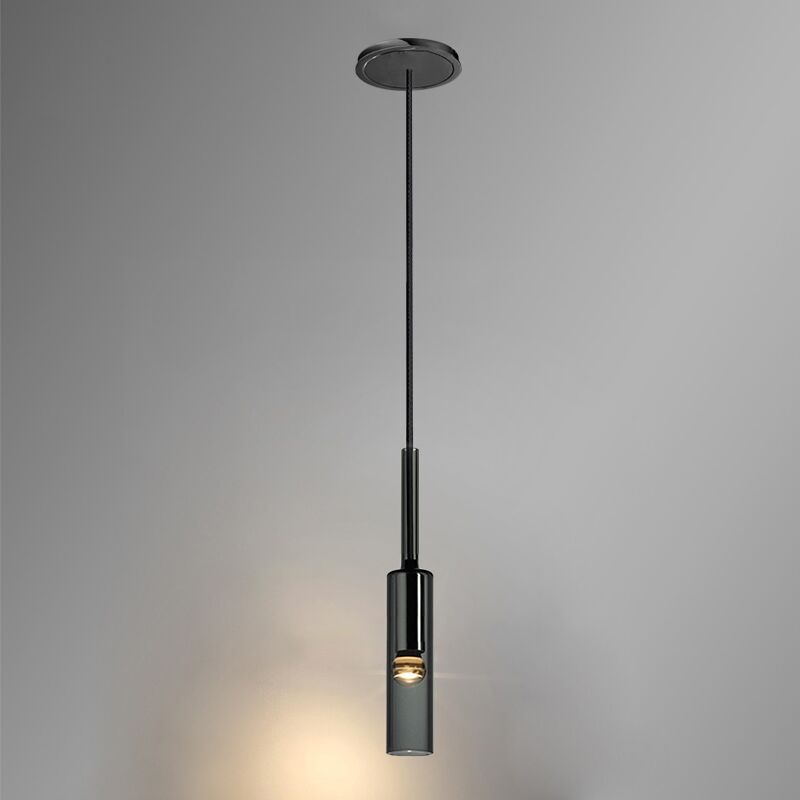 Black Minimaliste à 1 lumière LED Down Lighting Crystal suspendu Pendant Light pour la chambre
