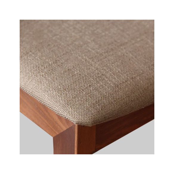 Sillas de comedor tapizadas sin brazos Sillas laterales de interior con patas de madera (juego de 2)