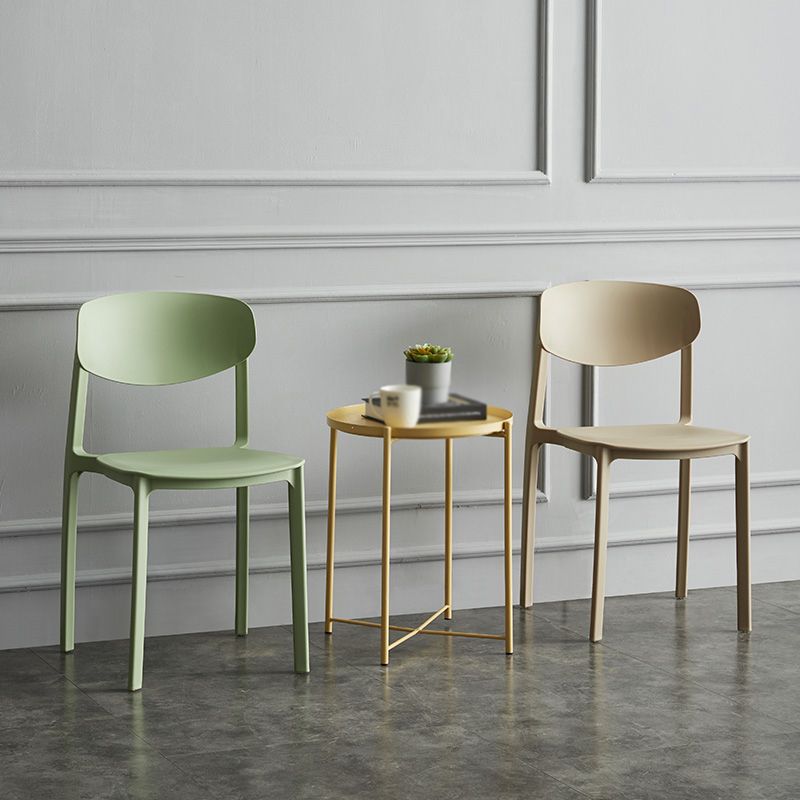 Minimalist Opening Back Dining Side Chair Kitchen Plastic Dining Side Chair