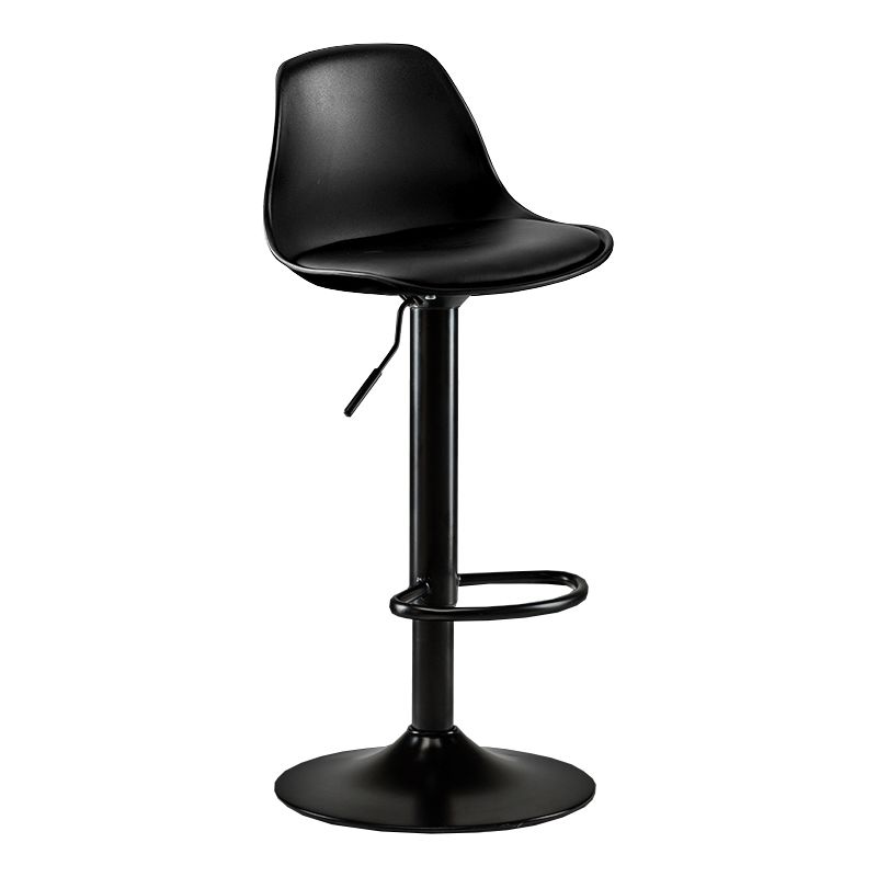 Modern Adjustable Height Swivel Armless Bar Stool with Footrest