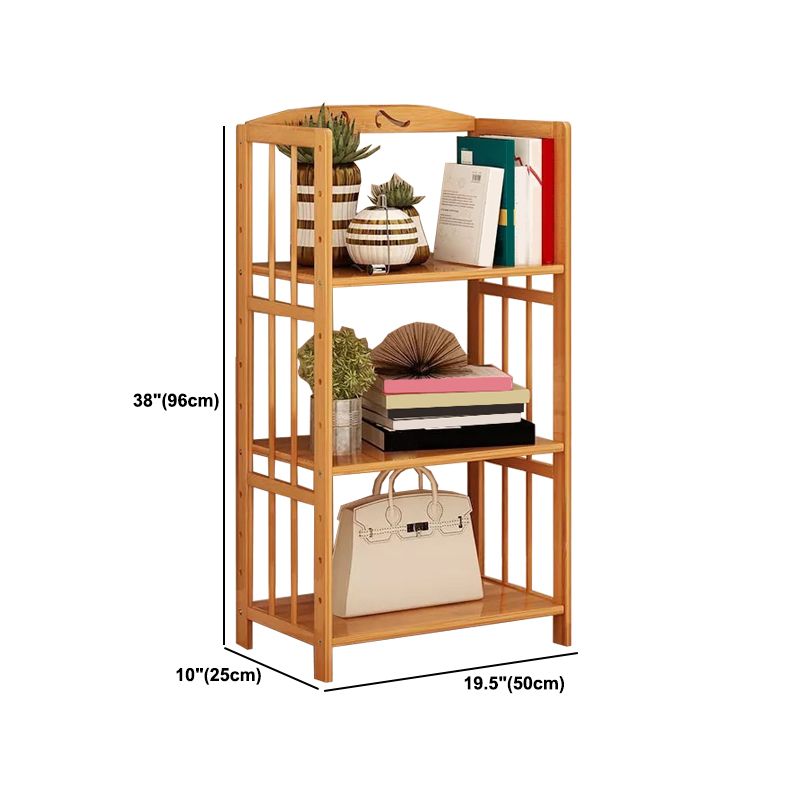 Contemporary Brown Bamboo Shelf Bookcase Open Bookcase for Study Room