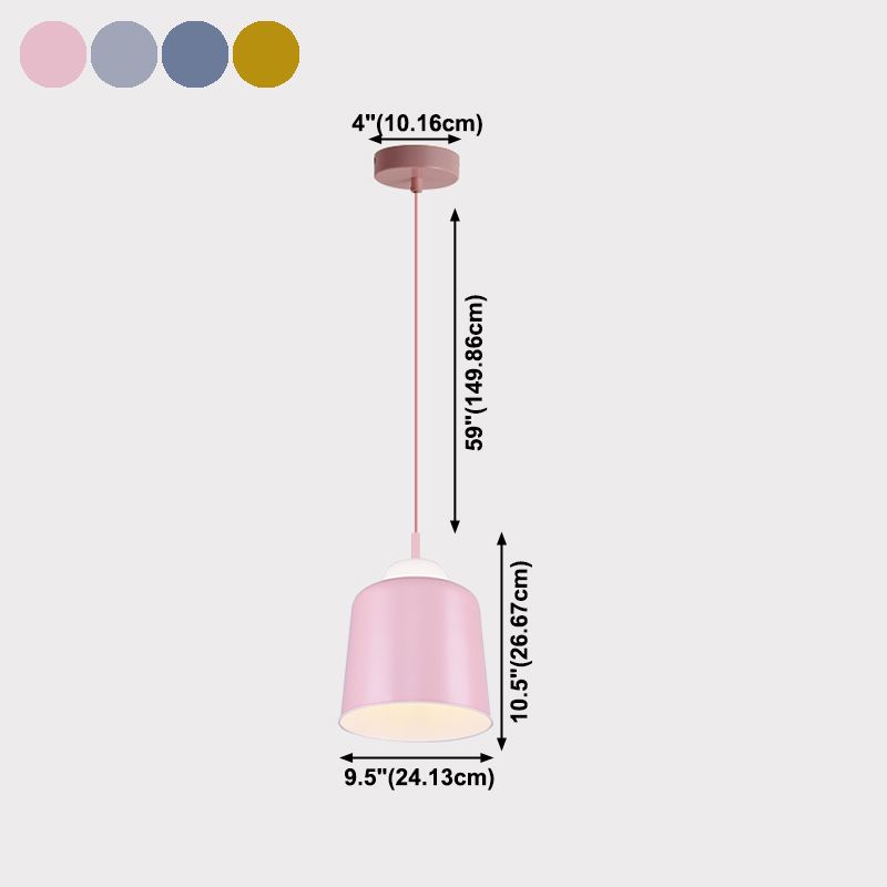 Pot Cover Shape Hanging Lighting Modern Style Metal 1 Light Hanging Lamp for Living Room