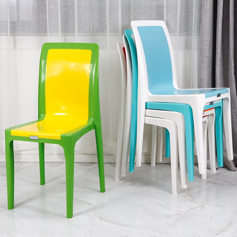 Silla de comedor de estilo moderno, cocina de plástico, silla lateral sin brazos