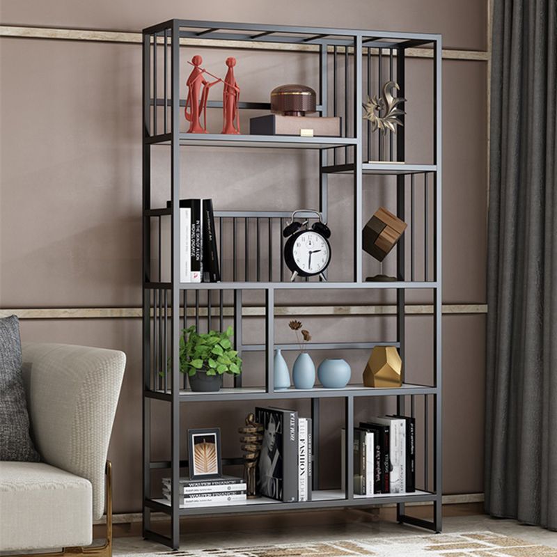 12.2"Wide Standard Bookcase with Multi Shelves in Gold Bookcase for Living Room