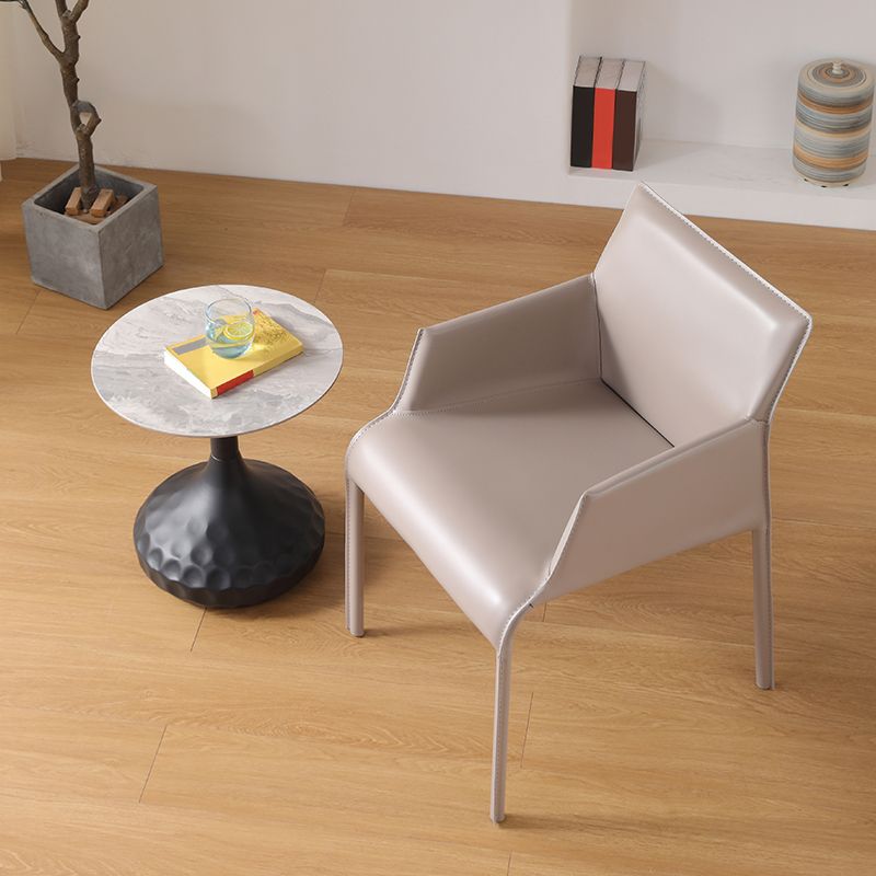 Upholstered Arm Chair Contemporary Faux Leather Dining Arm Chair for Home