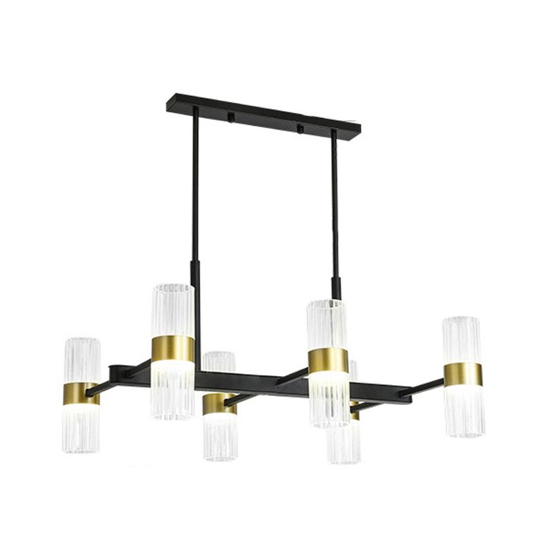 Metal Cylinder Island Pendant Modern Multiple-Light Island Lighting in Kitchen