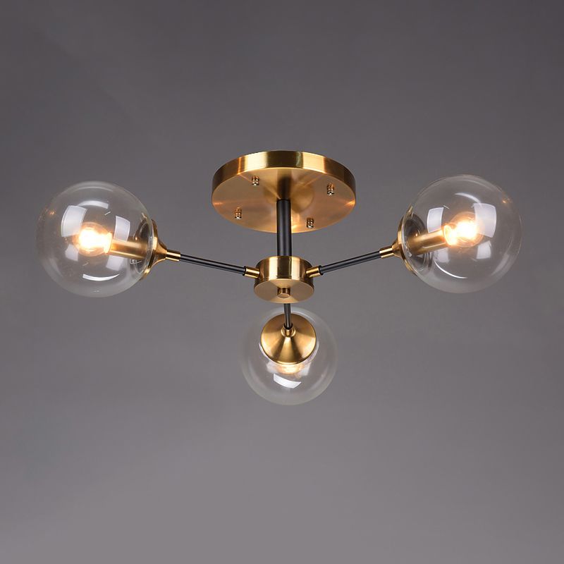 Eigentijdse bol spoeling licht armatuur glas spoelbevestiging plafondlicht in goud