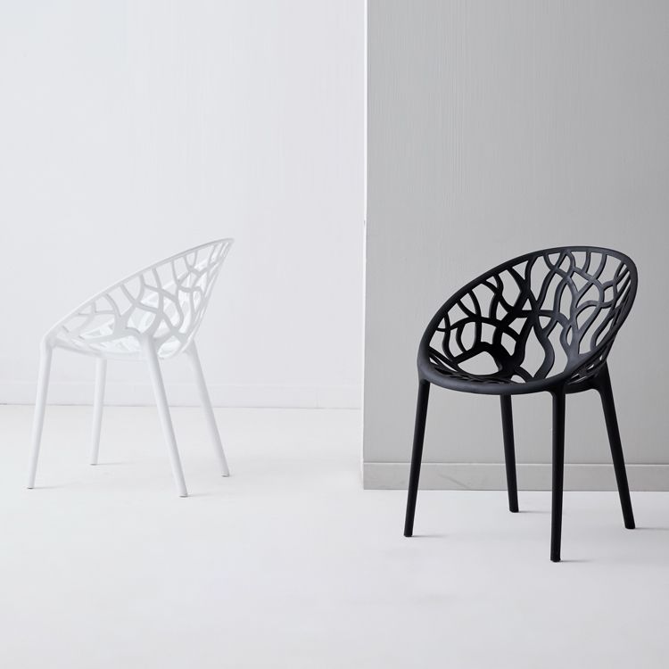Scandinavian Plastic Dining Chair Cross Back Side Chair with 4 Legs for Home Use