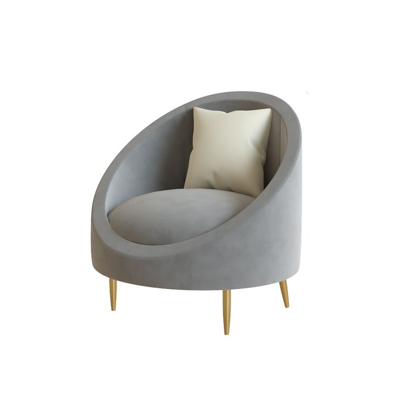 Velvet Contemporary Curved Sofa Sloped Arm Sofa for Living Room