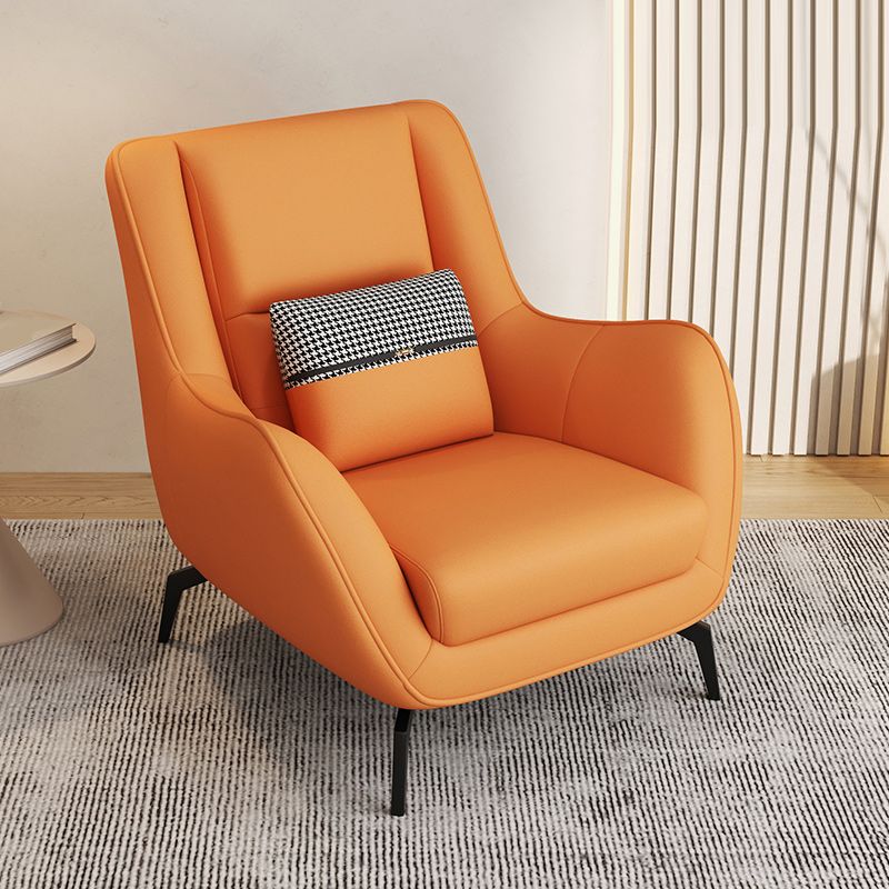 Mid-Century Modern Accent Chair Cushion Back Basic Four Legs Arms Included Armchair