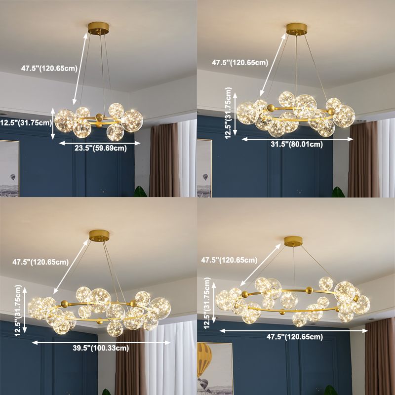 Modern Glass Chandelier Lighting Fixture Gold Chandelier Pendant Light for Restaurant