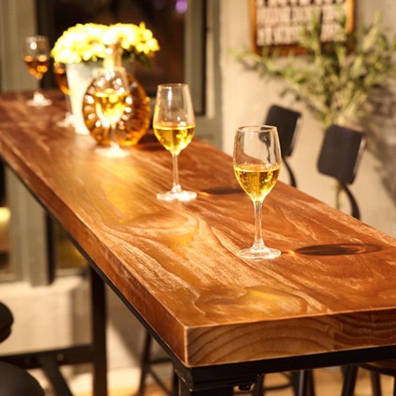 Rectangle Counter Height Dining Table Solid Wood Bar Dining Table