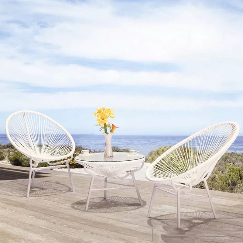 Tropical Faux Rattan Outdoor Chair with Arm UV Protective Outdoor Chair