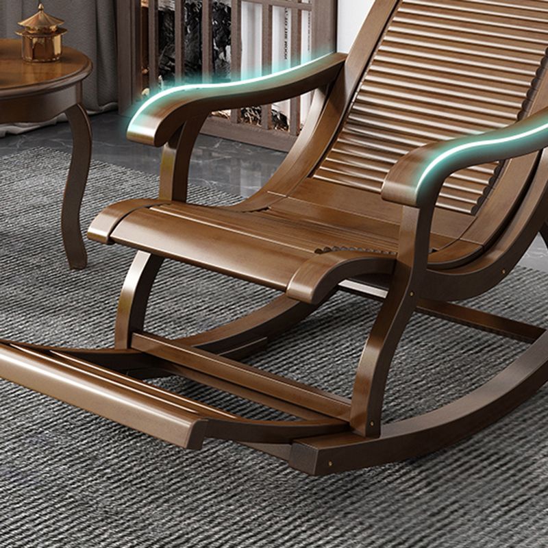 Traditional Rocker Chair Wooden Reclining with Gray Frame Recliner Chair