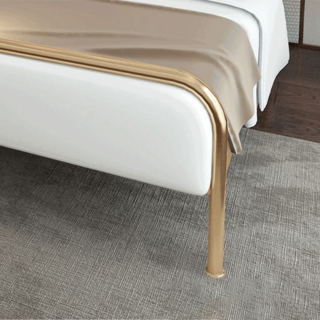 Luxurious Metallic Panel Bed 43.31" High Camelback Bed Frame