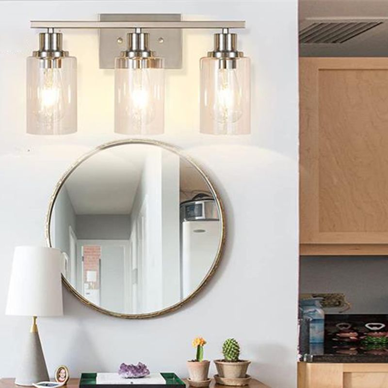 Glass Bath Vanity Lighting Polish Finish Light for Bathroom