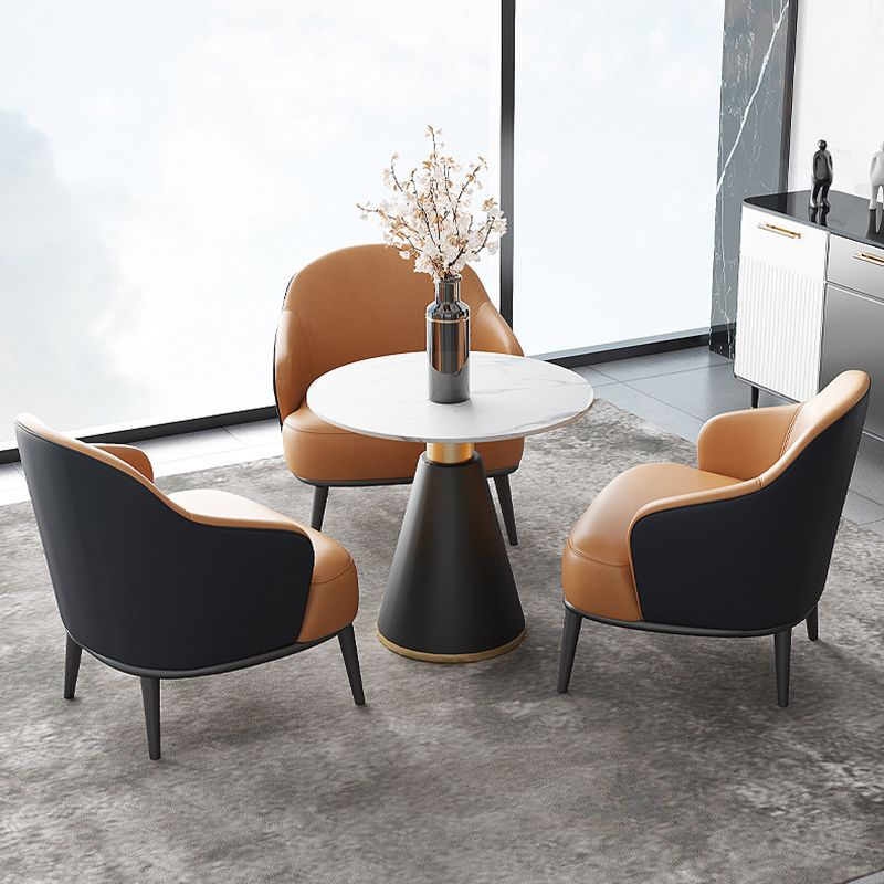 Metal Traditional Luxury Round Indoor Table Sintered Stone Top Table for Home