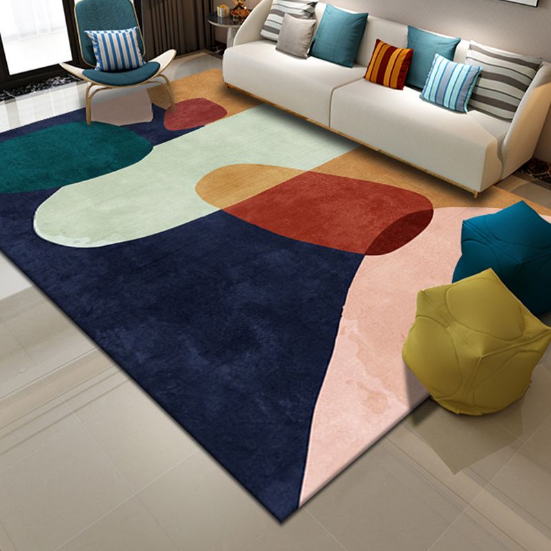 Dunkelbrauner moderner Teppich Blending Block Fläche Teppich nicht rutscher Backing Teppich für Wohnkulturdekoration