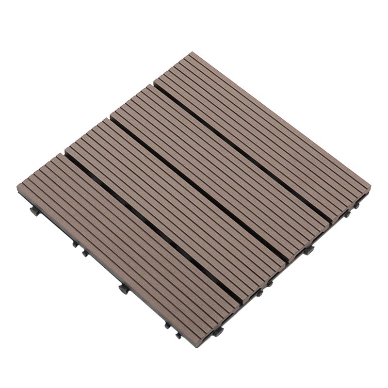 Interlocking Decking Tiles Striped Pattern Square Deck Plank Outdoor Patio