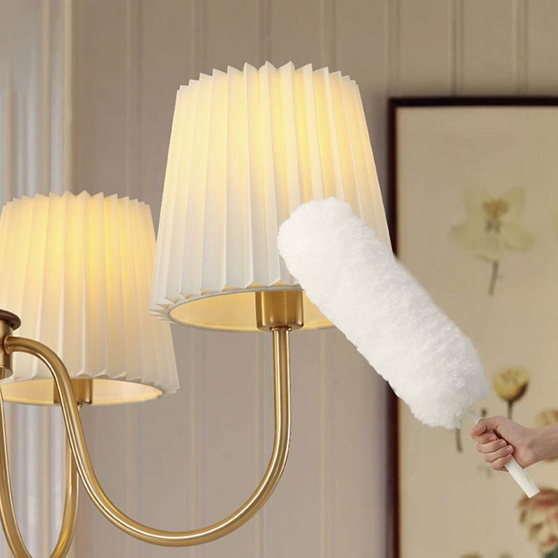 French Style Ceiling Light Cylinder Shape Ceiling Lamp with Fabric Shade for Bedroom