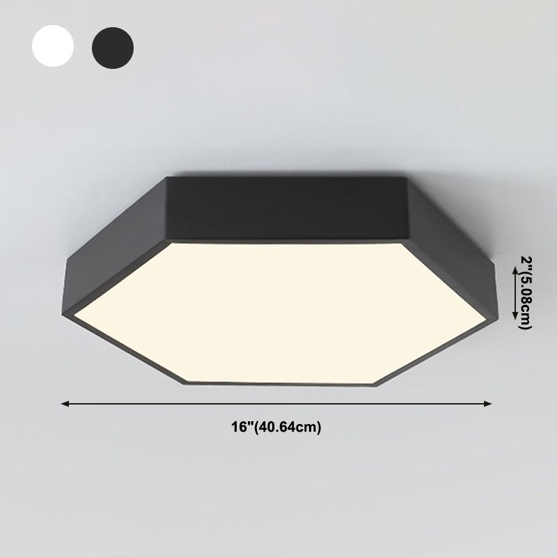 Luminaires encastrés hexagonaux de style simple et moderne en métal à 1 lumière