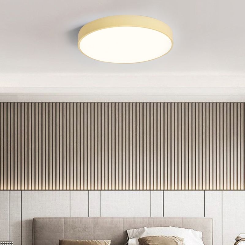 1-Light Round Shade Flush Mount Modern Simple Style Flush Mount Ceiling Light Fixtures