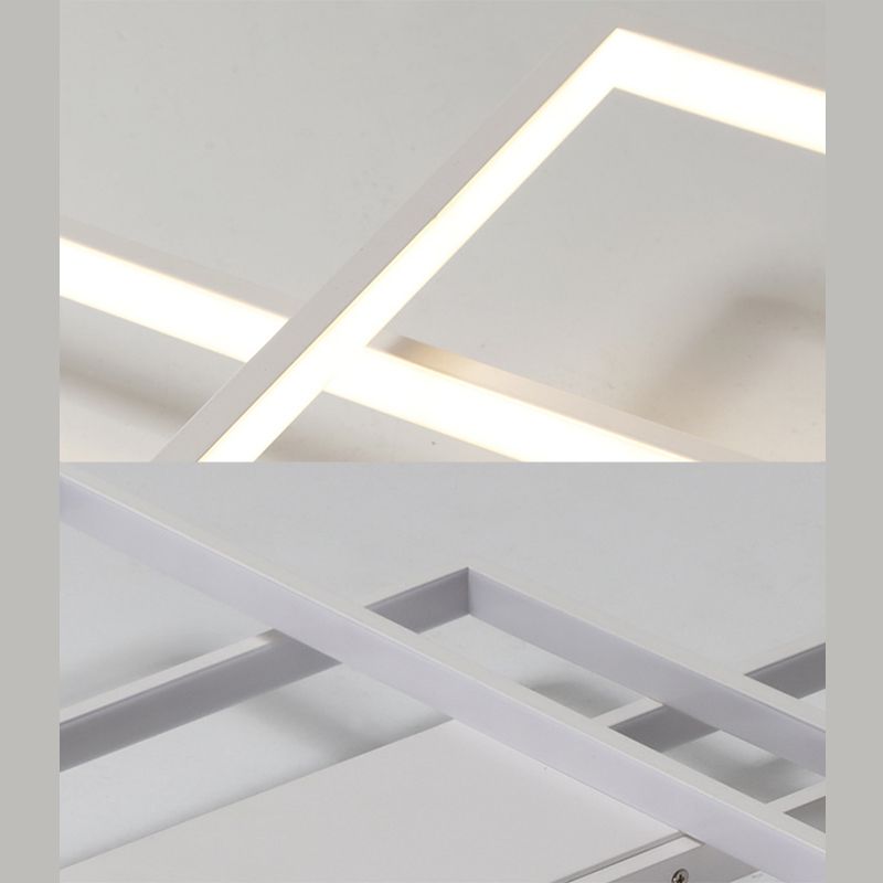 Lámparas de techo semi empotradas rectangulares de estilo moderno Luces de techo de montaje semisuperficial de metal de 3 luces