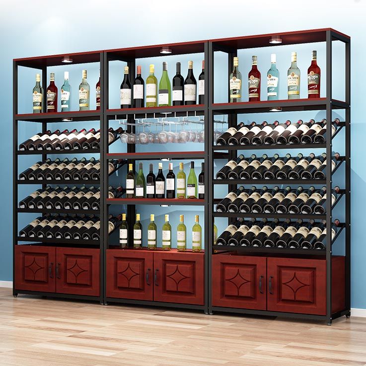 Mid-Century Modern Wine Rack Floor Solid Wood Wine Holder Rack