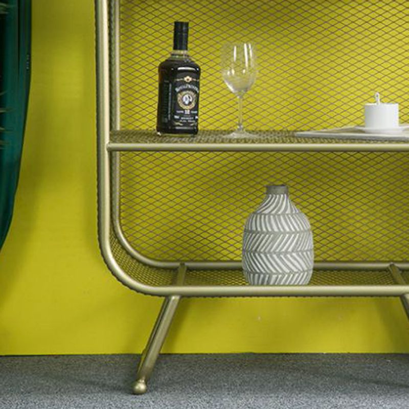 Glam Style Bookshelf Metal Closed Back Shelf Bookcase for Home Use