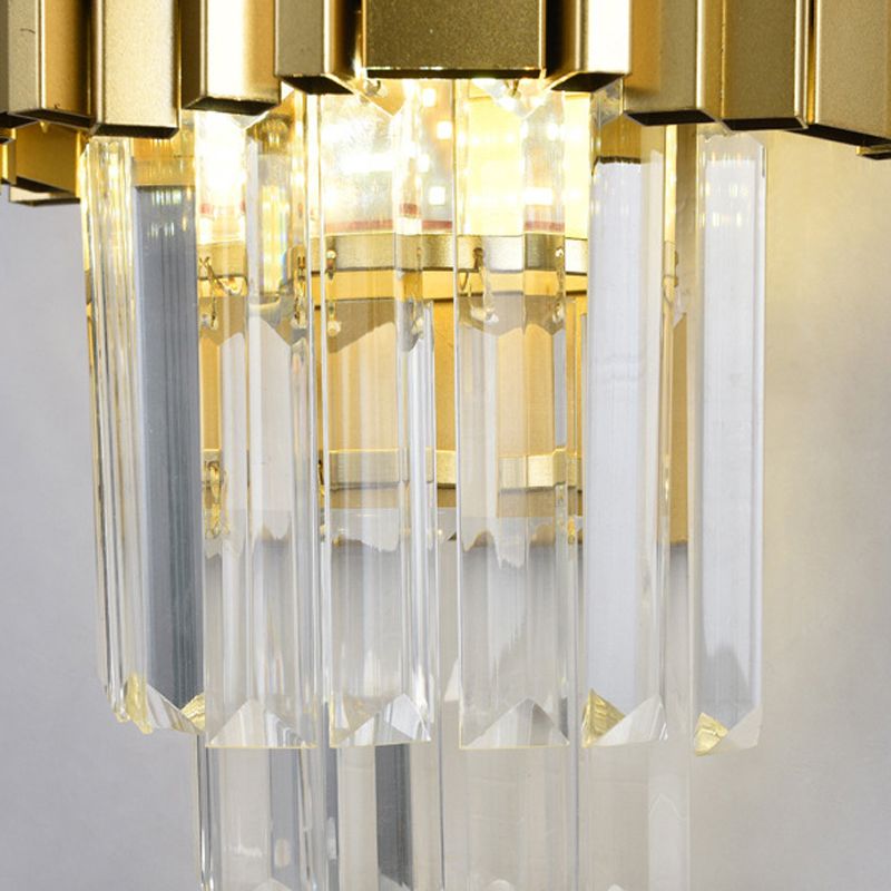 Crystal Geometric Shape Wall Light Modern Style 2-Lights Wall Light Sconce in Gold