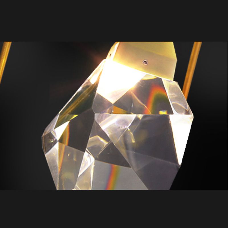 Lampada appesa al cristallo a LED semplice soggiorno in stile lusso lampadario a sospensione a sospensione