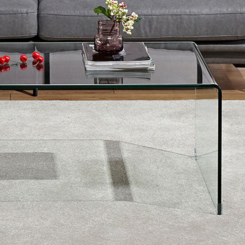 Modern Style Tempered Glass Black/white Rectangular Coffee Table