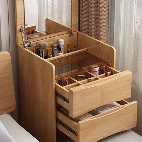 Contemporary 3 Drawer & Jewelry Vanity Desk Wood Makeup Vanity Desk