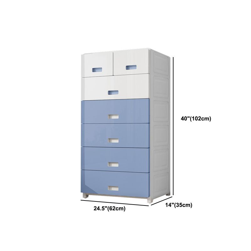 Modern Style Non-Hanging Armoire Plastic Home Cabinet with Drawers