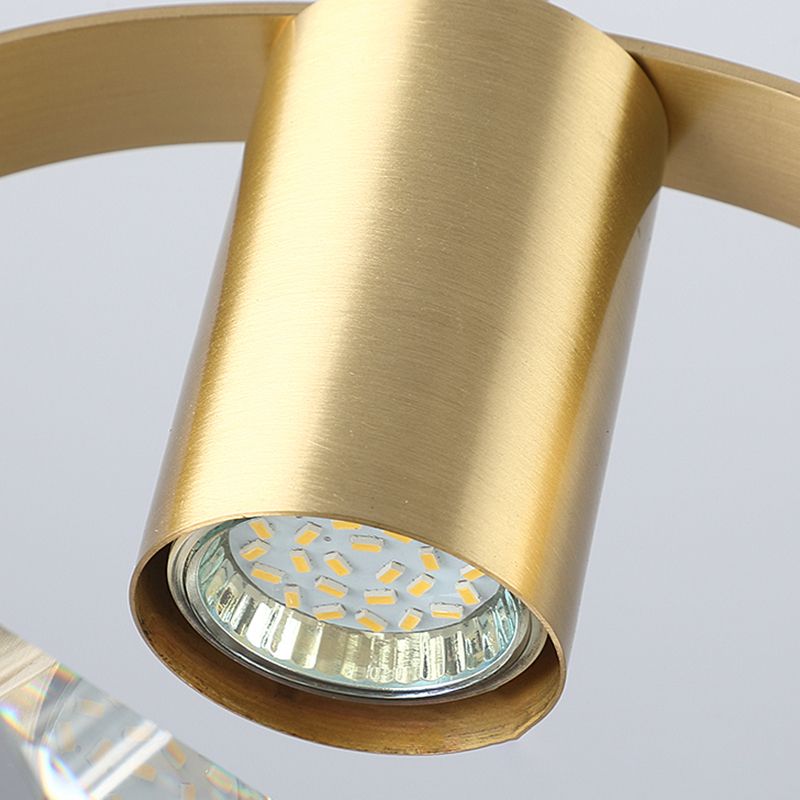 Géométrie Shape Crystal Pendante Light Modern Style Single Light Lampe suspendue en or