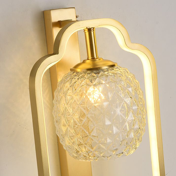 Light Luxury Wall Mount Light Copper Geometry Shape Wall Lamp for Bedroom